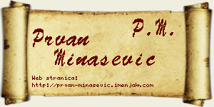 Prvan Minašević vizit kartica